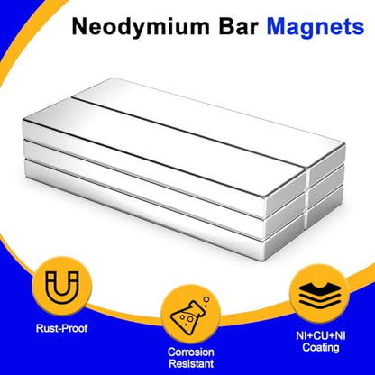 Powerful Neodymium Bar Magnets, 6 Pack Heavy Duty Magnet, 40x10x3 mm - size: 40x10x3 mm, style: 6 Pack