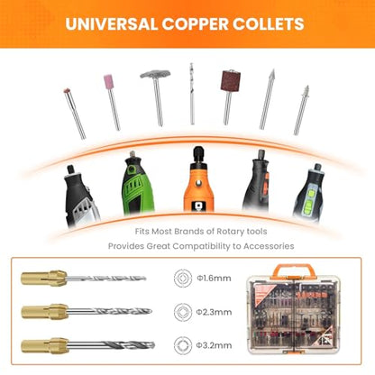 HARDELL 508PCS Rotary Tool Accessories Kit for Sanding Cutting Polishing - color: Orange