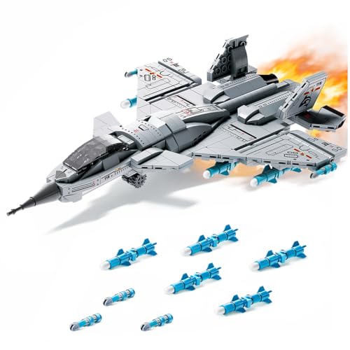 Chodia Military Fighter Jet Building Set for Boys Age 8-12,Airplane Aircraft Model Toys with Foldable Wings,Army Plane Kits,STEM Birthday for Old Kids Adult Teens 6+ 8-14(577PCS)