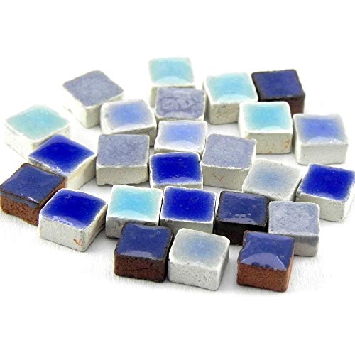 ALEA Mosaic Mini Ceramic Tiles (0.19inch or 5mm) 5000 Pieces for Crafts and Arts, Mix Blue, MXBL - color: mix blue, MXBL
