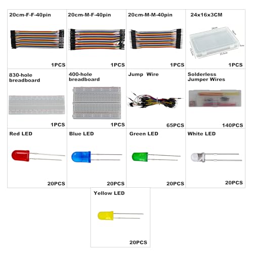 Solderless Breadboard & Jumper Wires Kit for Arduino Projects