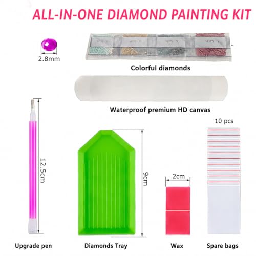 Beach Dog Diamond Art Kits for Adults, Funny Animal Diamond Painting Kits - color: HS034-1