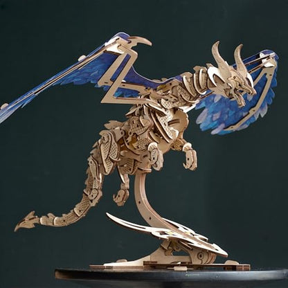 UGEARS 3D Wooden Puzzles for Adults - Windstorm Dragon 3D Puzzle - Mechanical Model Kits for Adults to Build - DIY Building Set Gifts for Fathers Day, Brain Teaser Puzzle, Hobby Kit