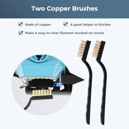 Sovol 3D Printer Tools Kit, 17Pcs 3D Printer Nozzle Cleaning Accessories - style: 17 Pcs