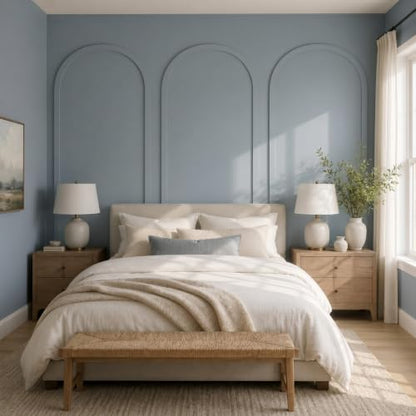 Nuanchu 94 x 29 Inches 3 Set Arch Mdf Board and Batten Wall Panel Kit - size: 79 x 29 Inches