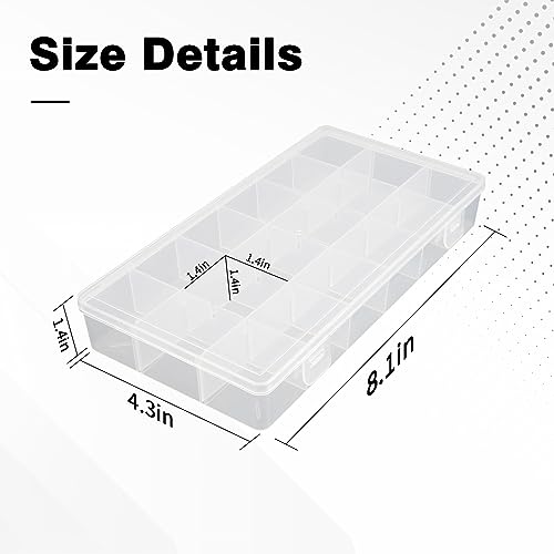 OALCQ 24 Grids 36 Grids 2 Pcs Bead Organizer Box Tackle Box Organizers and Storage Rock Collection Storage Boxes - size: 24 and 36 grids 2 pcs