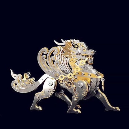 3D Metal Puzzles for Adults Mechanical Pixiu Assembly Model Kit, Colorful 3D Metal Model Kits to Build with Tool, Wasp 3D DIY Puzzle Desktop Toys Gifts for Adults Boys (Gold) - color: Gold