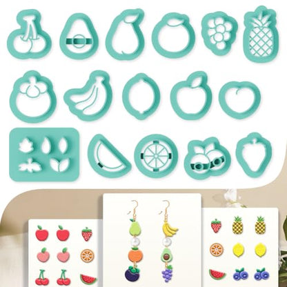 beinkmake 17Pcs Fruit Polymer Clay Cutters Pineapple Clay Earrings Cutters - style: Fruit