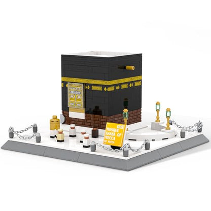 Kaaba Building Set – 446Pcs Architecture Model Kit of Mecca Great Mosque, Adult Building Blocks for Home Office Display, Collectible Landmark Set - color: White