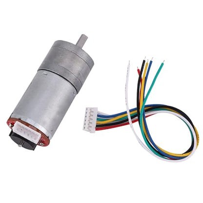 Gear Motor, High-Precision Metal Encoder Motor with Mounting Bracket 65mm Wheel Kit DC12V for Robotics Smart Car DIY Projects - size: Speed 130