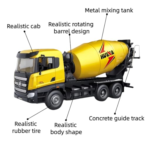 Die Cast All-Metal Concrete Mixer Truck Model 1:50 Scale - Highly Detailed Construction Toy, Perfect for Collectors and Display, Durable Alloy Material, Ideal Gift - style: Mixer Truck model