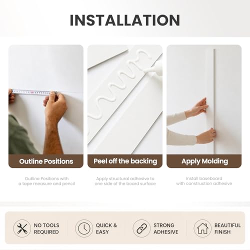 Board and Batten Wall Panel Kit, Paintable Wainscoting Panels