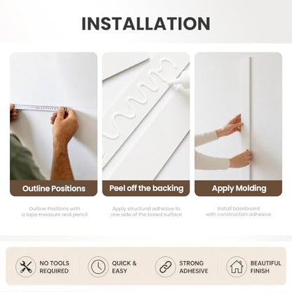 Board and Batten Wall Panel Kit, Paintable Wainscoting Panels