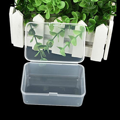 20 Pack Rectangular Mini Clear Plastic Storage Containers - size: 3.35 x 2.17 x 1.38 inch