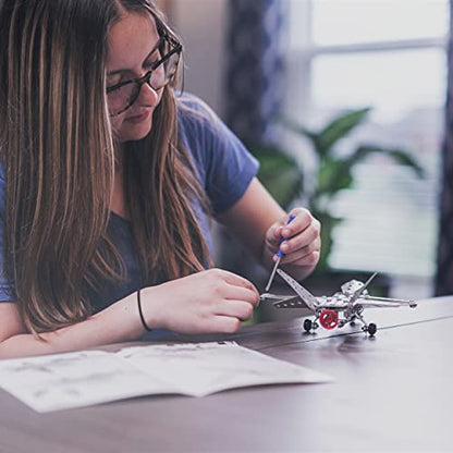 Erector Set Fighter Jet for Boys - Girls | Metal Model Airplane Kit for Adults Teens and Advanced Kids | Stem Toy | Educational and Engineering | 158 pcs