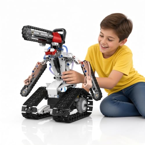 5-in-1 STEM Robot Building Kit. Hands-on Educational Robotic & Engineering Construction Toy, RC and Programmable App Control, Gifts for Kid Boys Girls Ages 5 6 7 8 9 10 11 12 13