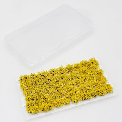 Flower Cluster Grass Tufts Flower Vegetation Groups Miniature Static Scenery Model for DIY Architecture Building Model Railway Train Diorama Garden Scenery Landscape Layout, Yellow