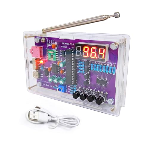 Gikfun FM Radio Kit Soldering Practice Kit DIY School Project FM 87-108MHz with 2 Power Supply Modes, Soldering Learning and Teaching for Beginners, Adults EK1989