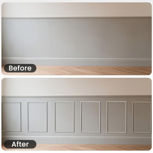 3 Sets Peel and Stick Wall Molding Kit, 12x24 Inch Premade Wainscoting Frames - color: 12''x24''-3pack