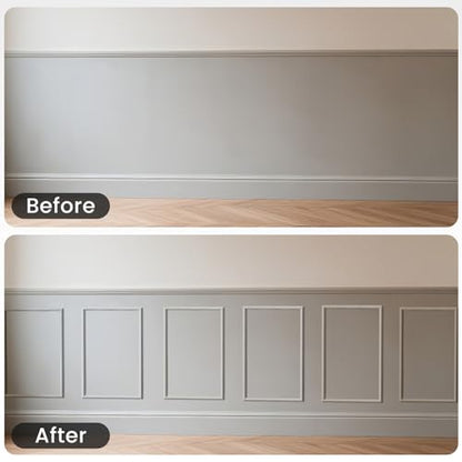 3 Sets Peel and Stick Wall Molding Kit, 12x24 Inch Premade Wainscoting Frames - color: 12''x24''-3pack