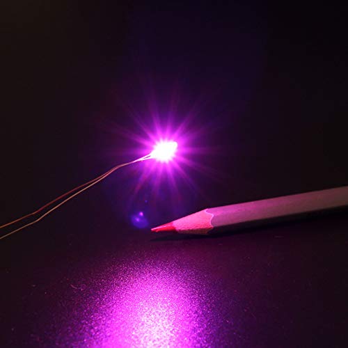 Evemodel 30pcs Pre-Wired Micro Litz Wire Pink 0603 SMD LED Light 7.8'' Wire Resin Cover Waterproof CD0603PI - color: Pink