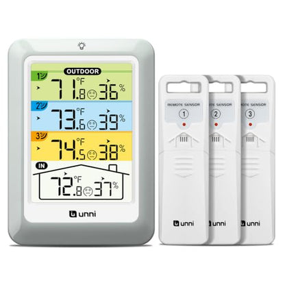 Indoor Outdoor Thermometer Wireless 4.5 Inch Display Digital Hygrometer - color: colorful