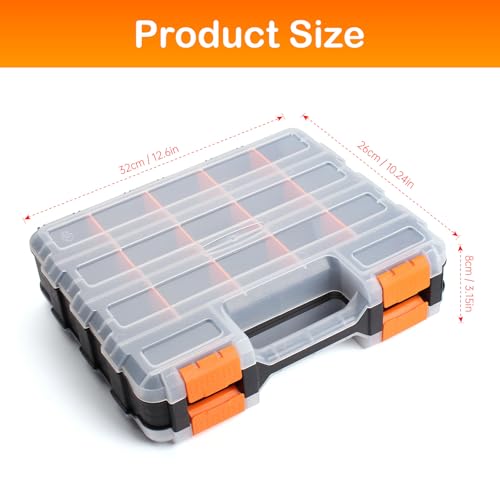 2 Pack Double Side Small Parts Organizer for Hardware Screws Nuts - size: 2Pack-34 Compartments