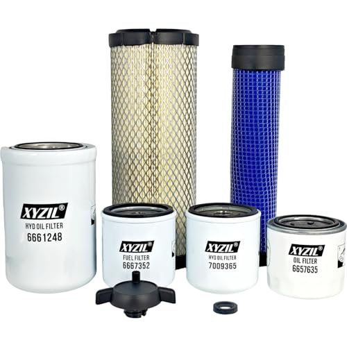 XYZIL Maintenance Filter Kit 6987876 Compatible with Bobcat Compact Excavator E26 w/ V1505 Engine TA040-93230 6667352 6661248 6657635 7009365 Outer Inner Air Hydraulic Engine Oil Fuel Water Separator