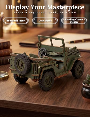 BOOZUU Paintable 3D Wooden Off-Road Vehicle Puzzle for Adults