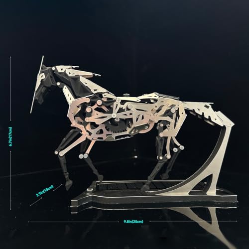 Solar-Powered Metal Mechanical Horse Model Kit, 165PCS