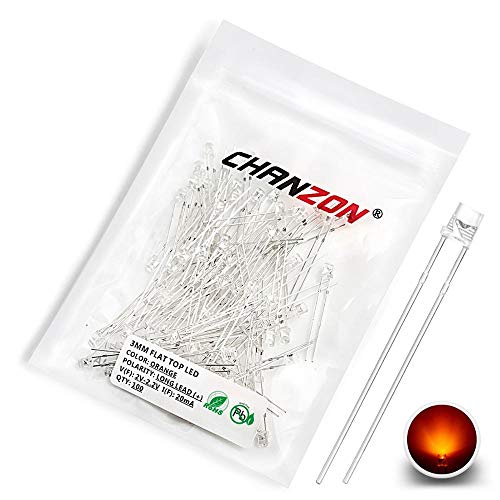 CHANZON 100 pcs 3mm Orange LED Diode Lights (DC 2V 20mA) - color: F) Orange (100pcs)