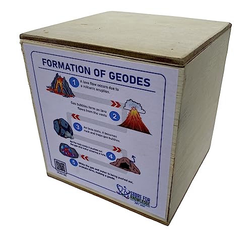 Premium Break Open Your Own Geodes Kit - Wood Gift Box Large 5 ct.