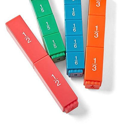hand2mind Rainbow Fraction Tower Cubes, Montessori Math Materials, Fraction Manipulatives, Unit Fraction, Fraction Cubes, Math Manipulatives for Elementary School, Homeschool Supplies (15 Sets) - style: Linking Cubes