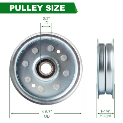 Upgraded Flat Idler Pulley (AM128118 + AM143737 AM136693) Fits John Dee re Zero Turn Lawn Mower - color: AM128118/AM143737 AM136693