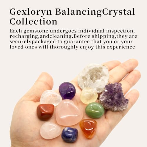 Crystals and Healing Stones, Chakra Stones, Crystal Set, Crystal Gift Box - size: Amethyst Cluster & Geode Set