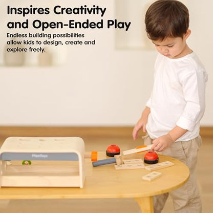 PlanToys® Wooden Little Tool Bench Montessori Construction Kids STEM Toy - color: Little Tool Bench