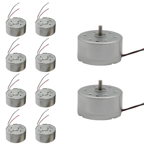 Piutouyar 10 Pcs Mini Electric Motor with Wire, 3.7 V 5000RPM