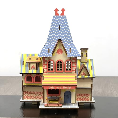 Log Cabin 3D Wooden House Puzzle,DIY Mini Building Model Kit，006 - color: 006