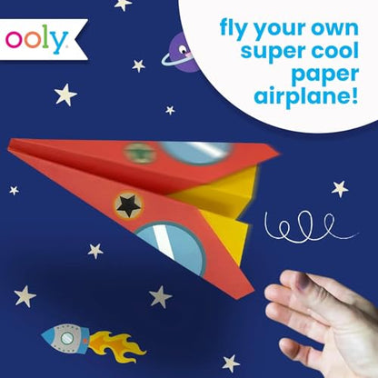 Ooly DIY Origami Paper Airplane Book, 24 Planes & Stickers - color: Paper Air Planes Kit