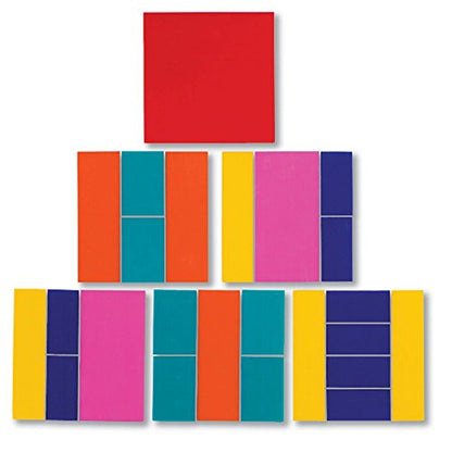 hand2mind Rainbow Fraction Squares, Montessori Math Materials, Fraction Manipulatives, Unit Fraction, Math Manipulatives for Elementary School, Homeschool Supplies (Set of 15) - style: Square