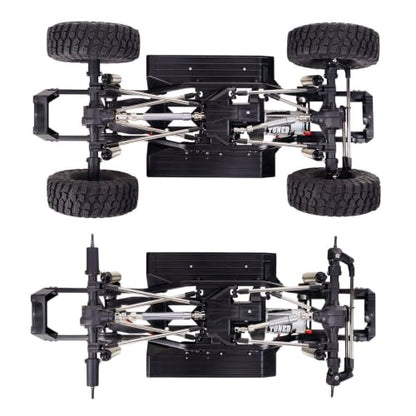 1/10 RC Crawler 313mm Chassis Kit, DIY Rolling Frame Assembly with 2-Speed Gearbox, 35T 550 Motor, Axles and Links for RC Crawler Build (with Wheels)