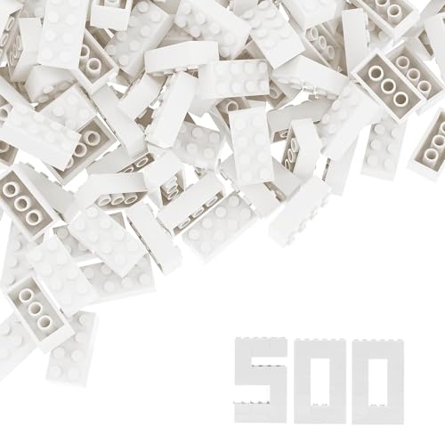 500 Piece Bulk 2x4 Building Bricks, Compatible with Lego, Flat White Bricks - color: 2x4 Brick White