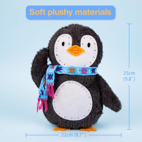 Avenir My First Sewing Kit for Kids 6-8, Penguin Stuffed Animal Craft Set - color: Penguin
