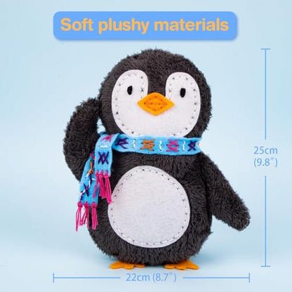 Avenir My First Sewing Kit for Kids 6-8, Penguin Stuffed Animal Craft Set - color: Penguin