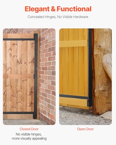 VEVOR Gate Building Kit, Fits 60 to 96 in Wide Openings, Up from 6 to 7 ft High Fence, Adjustable Gate Building Kit, Anti Sag Full Gate Frame Kit with Latch Lock, Screw, for Wooden Fence, Iron, Black - size: 60"-96" wide openings, 6'-7' high