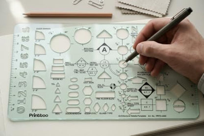 Printtoo 2mm Architectural Interior Template, Drafting Stencil for Students - color: Series -PRTD-2402A
