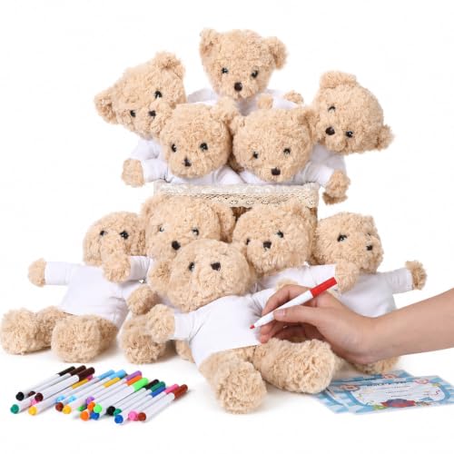 Blueweenly 40 Pcs Make Your Own Stuffed Animal Bear Kit,Light Brown - color: Light Brown