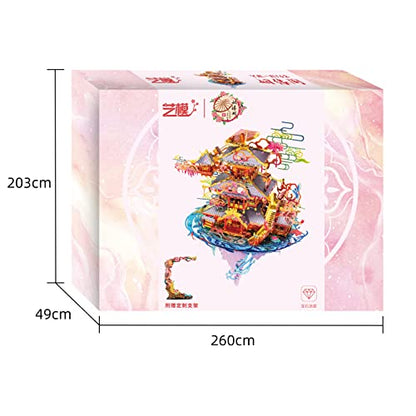 MU 3D Metal Puzzles Chinese Lucky Marriage Pavilion,Chinese Matchmaker Temples Bridal Palace Jigsaw DIY Model Kits Building, Wedding Birthday Girlfriend Gift - color: Marriage Pavilion