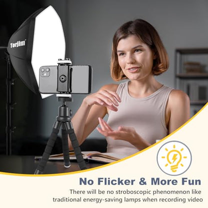Torjim Softbox Photography Lighting Kit | 20" X 20" & 85W LED Studio Light - color: 20 inches
