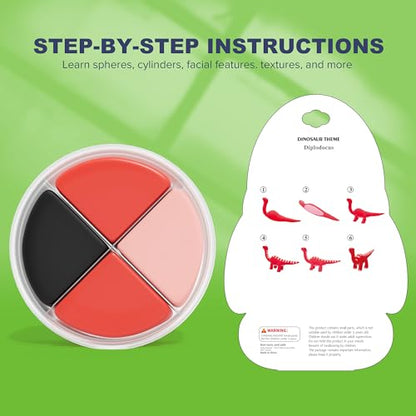 Aestd-ST Air Dry Clay Kit - Dinosaur Theme, Modeling Clay for Kids - color: Dino DNA Explorers